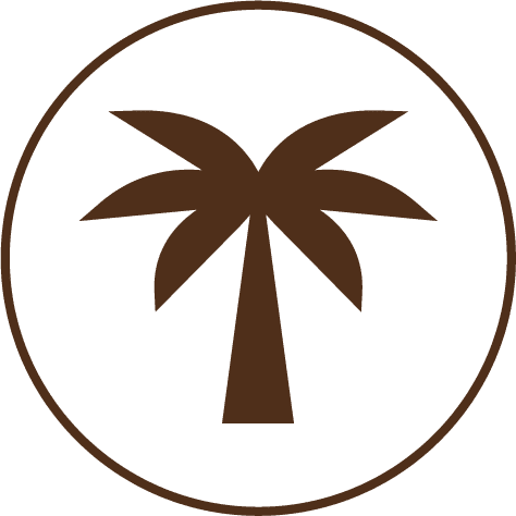 embe Tree icon inside a circle in brown